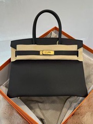 Hermes Birkin 30 黑金内缝 epsom皮 stamp W