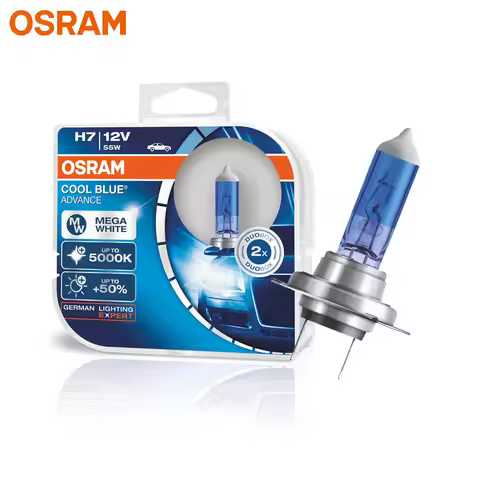 OSRAM H7 62210CBA Halogen Cool Blue Advance 12V 55W Auto Original Headlight 5000K White Light +50% B