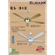 Elmark Ceiling Fan 52" EL312 | 遥控风扇