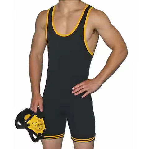 Wrestling Singlets Suit One Piece Bodysuit Iron Men Breathable Sports Fitness Sleeveless Weightlifti