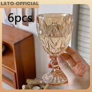 6pcs Glass Goblet Crystal Wine Glassware 300ml Tall Drinking hatterproof thick clear champagne glass