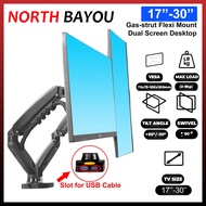 Dual Monitor Desk Stand 17 to 30 Inch Gas Strut Dual Monitor Desktop Arm Desk Mount (Ready stock)