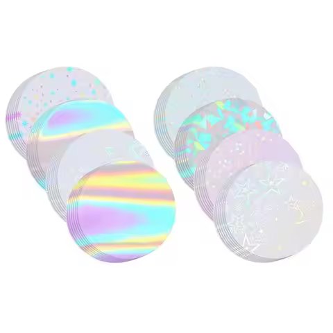 For 1.25 Inch For 32Mm Button Compatible 200 Pcs Badge Protective Film 44Mm(1.77 In) 8 Styles Of Hol
