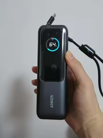 Anker A1695 25000mAh Power Bank 165W PD Built-in Retractable USB-C Cable Fast Charging Portable Char