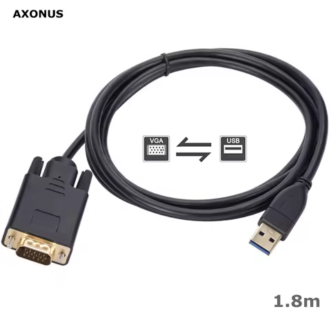 180cm USB 3.0 to VGA High-Definition Video Conversion Cable USB to VGA Projector Adapter Resolution 