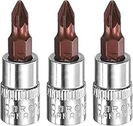 HARFINGTON 3pcs PZ1 Phillips Bit Socket 1/4" Square Drive Cross Head Extension Impact Bit Power Nut 