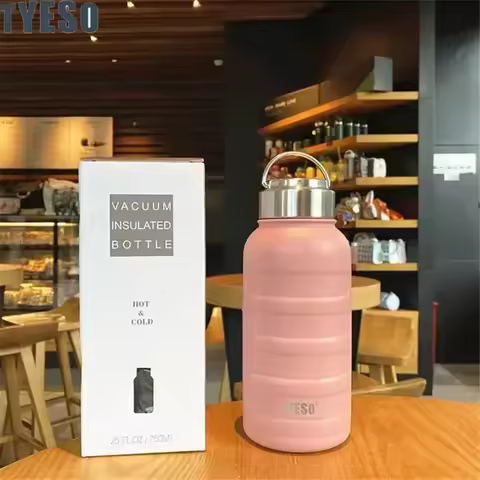 Tyeso Double Stainless Steel Thermos Mug Portable Sport Vacuum Flask Large Capacity Thermal Water Bo