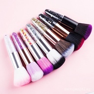 Medium-length Handle Makeup Brush Soft Bristle Loose Powder Brush Nail Art Brush Transparent Crystal