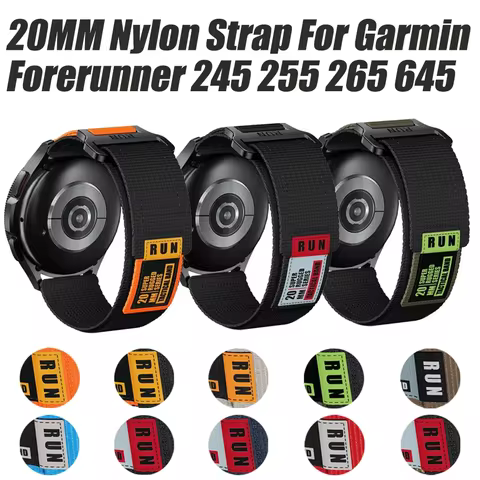 20MM Nylon Strap For Garmin Forerunner 245 255 265 645