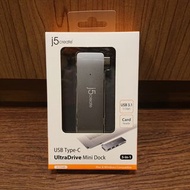 門市全新現貨‼️ j5create JCD348 5合1 USB-C UltraDrive 超薄型手提電腦適用 USB-C 轉接器