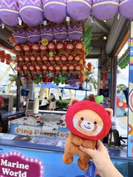 Ocean Park Red Panda Plush Toy with Apple Hat