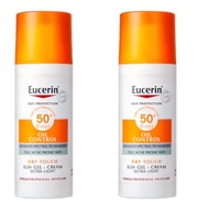 Eucerin ครีมกันแดดควบคุมความมัน ครีมกันแดดสดชื่นSPF50+ ปกป้องผิวจากแสงแดด 2 เท่า สำหรับผิวบอบบาง ปกป