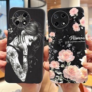 For Tecno Camon 30s CLA5 30sPro CLA6 Matte Phone Casing Camon 30S Pro Soft Silicone Black Case Flowe