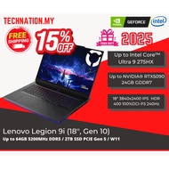 [2025] Lenovo Legion 9i Gen 10(Intel Ultra 9 275HX/RTX5090/4K 240hz 3D/Free RM2K gifts) 15% OFF