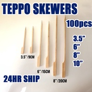 【300pcs】Teppo Skewer BBQ Sticks Burger Skewers Kebab Stick Skewer Barbeque Disposable Fruit Kabob