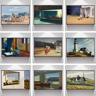 Edward Hopper Masterpiece Nighthawks Realistic Landscape Canvas Painting Wall Art Home Decor
