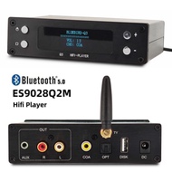 Q3บลูทูธเครื่องเล่นเพลง U Disk 5.0 HIFI แบบกดถอดรหัส ES9028 24Bit 192K USB DAC รองรับแอพ COA OPT Fib