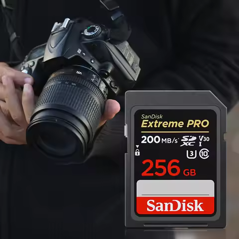 SanDisk Extreme PRO UHS-I Card 64GB 128GB 256GB 512GB 1TB Up to 200MB/s SD Card 32GB Up to 100MB/s F