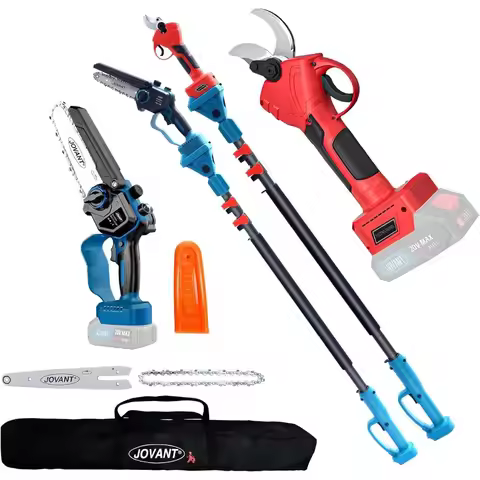 3in1 Pole Pruning Shears and Pole Saws for Tree Trimming with 15.3ft Reach Cordless Electric Pruning
