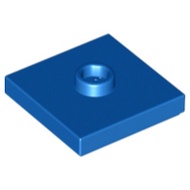 Lego 87580 Plate Modified 2 x 2 with Groove and 1 Stud in Center (Jumper) blue