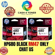 READY STOCK HP 680 BLACK INK / TRI COLOR COLOUR INK CARTRIDGE ORIGINAL HP680