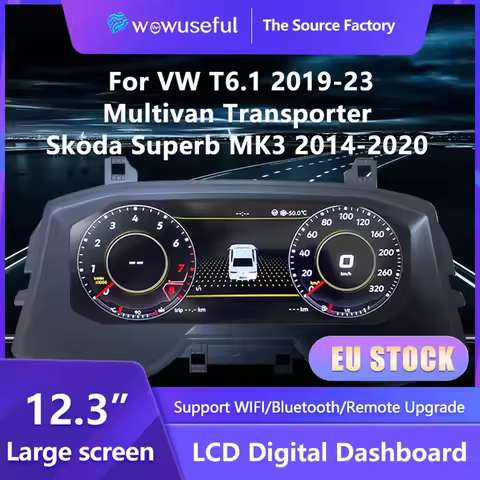 Wowuseful Digital Dashboard Cluster ForVW T5.1 T6.1 Multivan Man Tge 2021 Crafter Skoda kodiaq Octav