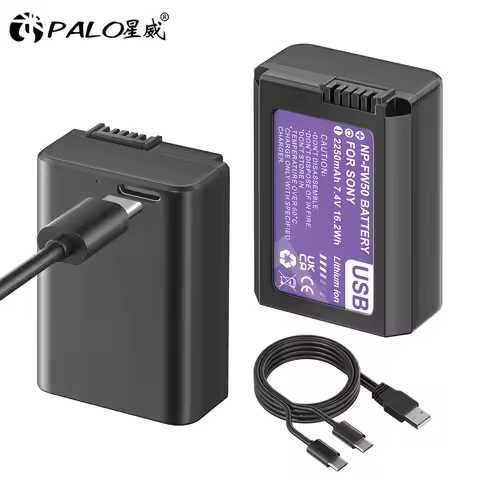 PALO Sony NP-FW50 Battery NP FW50 NPFW50 for Sony Alpha A6000 A5100 A6100 A6300 A6500 A7 A7II A7S A7