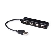 [特價]E-books H11 獨立開關4孔USB HUB集線器+電源指示燈-黑