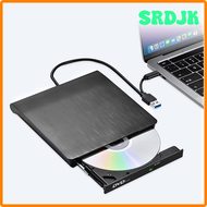 SRDJK USB3.0 Type C External DVD CD Writer Brushed Panel Optical Drive Portable Universal Laptop Computer PC DVD-RW Disk Reader Player JDFJS