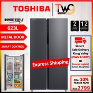 [FAST SHIPPING] Toshiba Refrigerator (623L) Origin Inverter Dual Alloy Cooling Side By Side Fridge G