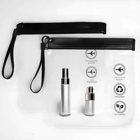 1pc Transparent Toilet Bag, Portable Travel Essentials, Flight Makeup Liquid Leak Proof, Resealable