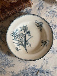 40650-迷人法國古董 HB&Cie 花飾深盤 provençal系列23cm