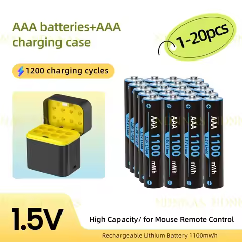 4-20PCS Rechargeable Lithium Battery AAA 1100mWh Batteries High Capacity 1.5V Battery for Mouse Remo