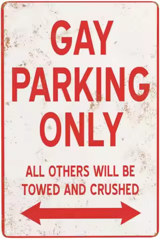 Gay Parking Only Vintage Look Metal Signs Reserved Parking Aluminum Sign, Chic Vintage Tin Signs, Re