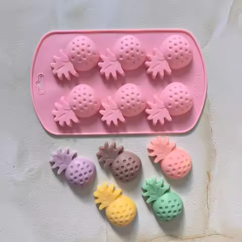 1pc Creative fruit shaped silicone mold DIY pineapple shaped chocolate biscuit baking dessert cake d