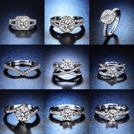 50 Designs Cincin silver 925 original Cincin perak perempuan Women diamond ring Adjustable rings Shine like a diamond