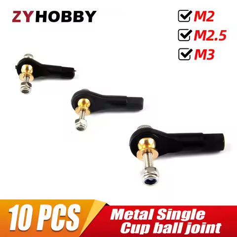 10pcs M2 M2.5 M3 Metal Airplane ball joint Single Cup ball joint Adjustable Heave Duty Ball For RC P