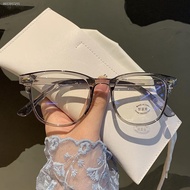 Fashion Glasses Retro Transparent Glasses Frame Ladies Men Anti-blue Light Round Frame Glasses Black