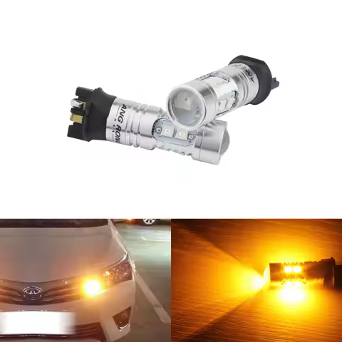 ANGRONG 2x Amber PW24W LED Turn Signal Daytime Light For Audi Q3 A5 8T A4 8K A3 8V BMW Citron Peugeo