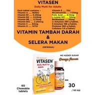 VITASEN Daily Multi For Adults (Orange) plus lysine - 60'S (VITAMIN DEWASA)