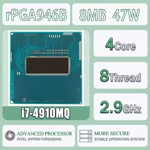 Intel Core I7-4910MQ 2.9GHz 4 Cores 8 Threads 8M 47W I7 4910MQ Computer CPU Processor Server Socket 