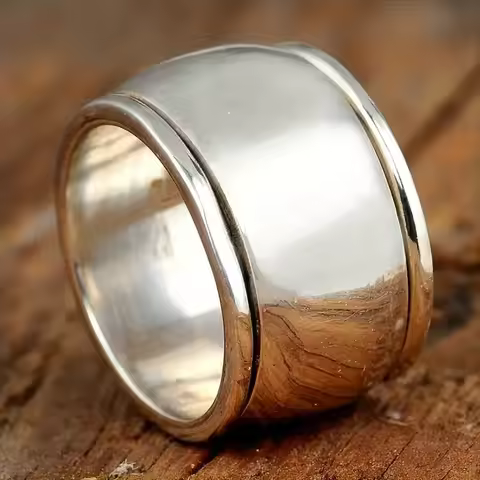 925 Sterling Silver Smooth Rings Simple Versatile Couple Rings Daily Wear Hip Hop Y2K Accessories Co