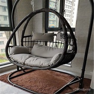 W-8&amp; kqNew Internet Celebrity Thick Rattan Hanging Basket Indoor Outdoor Rocking Chair Swing Rattan Chair Single Double