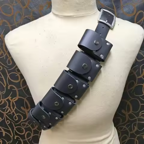 Medieval Steampunk Bandolier Nerf Battle Ammo Bag Across Chest Cartridge Belt Ninja Warrior Costume 