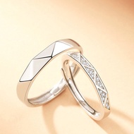 2pcs 925 Sterling Silver Diamond Rings Matching Set His and Her Ideal Couple Rings 2 In 1 CZ Ring Ad