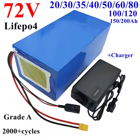 72V 40Ah 20Ah 30Ah 35Ah 50Ah 60Ah 80Ah 100Ah 120Ah 150Ah 200Ah Lifepo4 lithium battery with BMS for