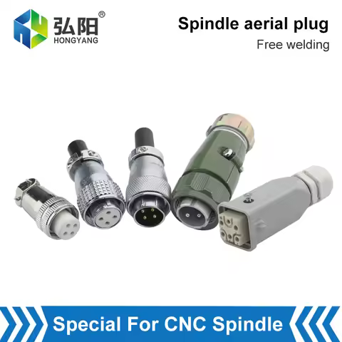 Spindle Aviation Socket Connector Plug Socket 4-Pin Cnc Milling Machine Spindle Aviation Plug Cable 