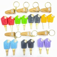 2pcs Key 5P8500 Excavator Heavy Equipment for Keychain F0002 Ignition Key with Bucket Key Chain