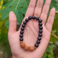 Black bead with 5 face rudraksha bracelets