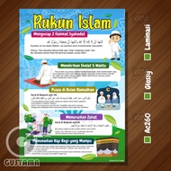 Islamic Pillar Poster, Pillar of Faith Poster Wipe and Clean A3+
